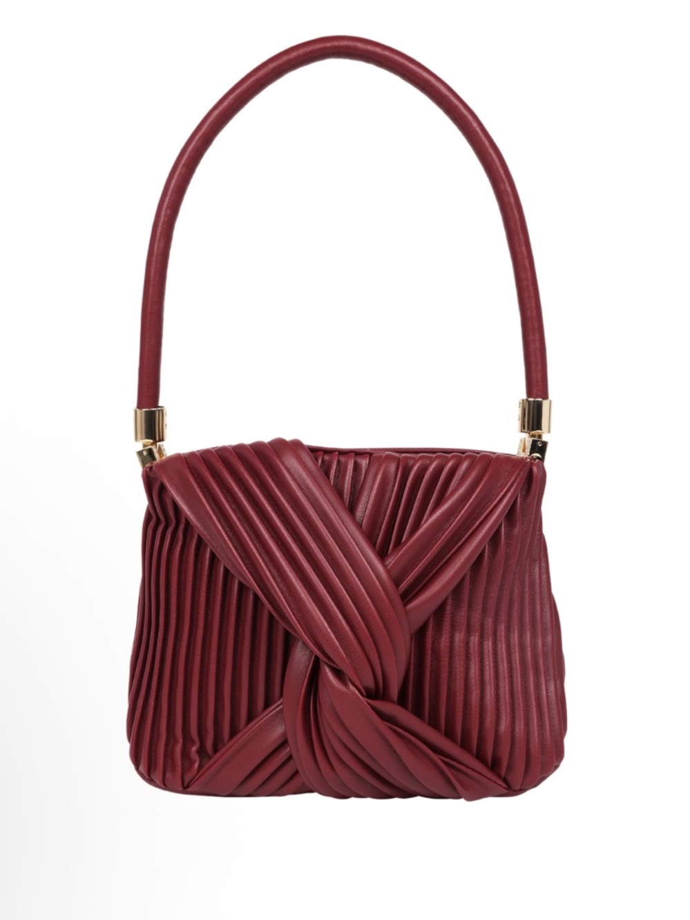 Jason Wu Wine Red Knotted Pleat Shoulder Bag